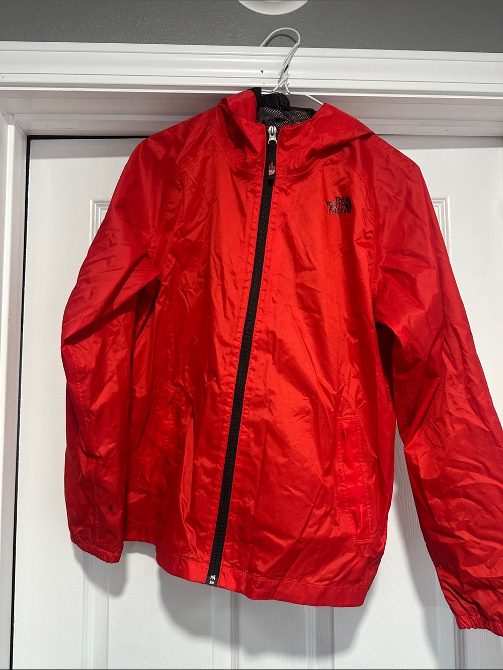 The North Face Red Hooded Kids' Lightweight Rain Jacket